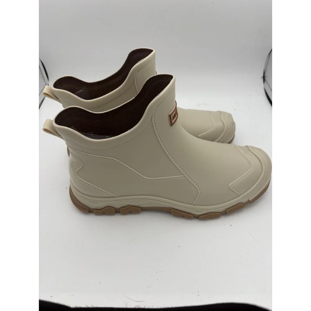 Albicker Boots Mens Size 9 White Rubber Ankle Rain‎ Waterproof Slip Resistant